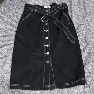 Black Denim Skirt